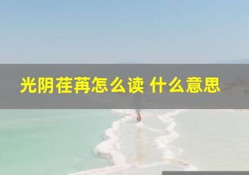 光阴荏苒怎么读 什么意思